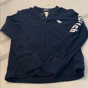 Abercrombie kids long sleeve navy Henley . Size L